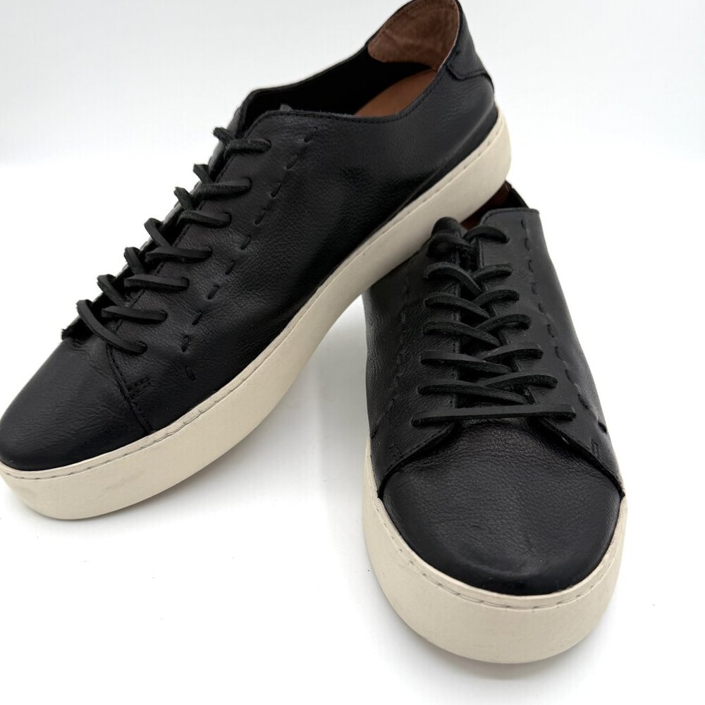 Frye Ivy Low Lace Black Leather Platform Sneakers Women’s 11M Minimalist Casual